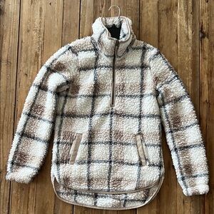 Abercrombie & Fitch Plaid Sherpa Pullover